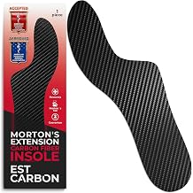 EstCarbon - Carbon Fiber Insole - 1 pc, Men 14-14.5 - Mortons Extension - Orthotic Insole - Rigid Shoe Insert - Foot Arch Support - Turf Toe Stiff Plate - FSA Eligible - Thin Sport Sole