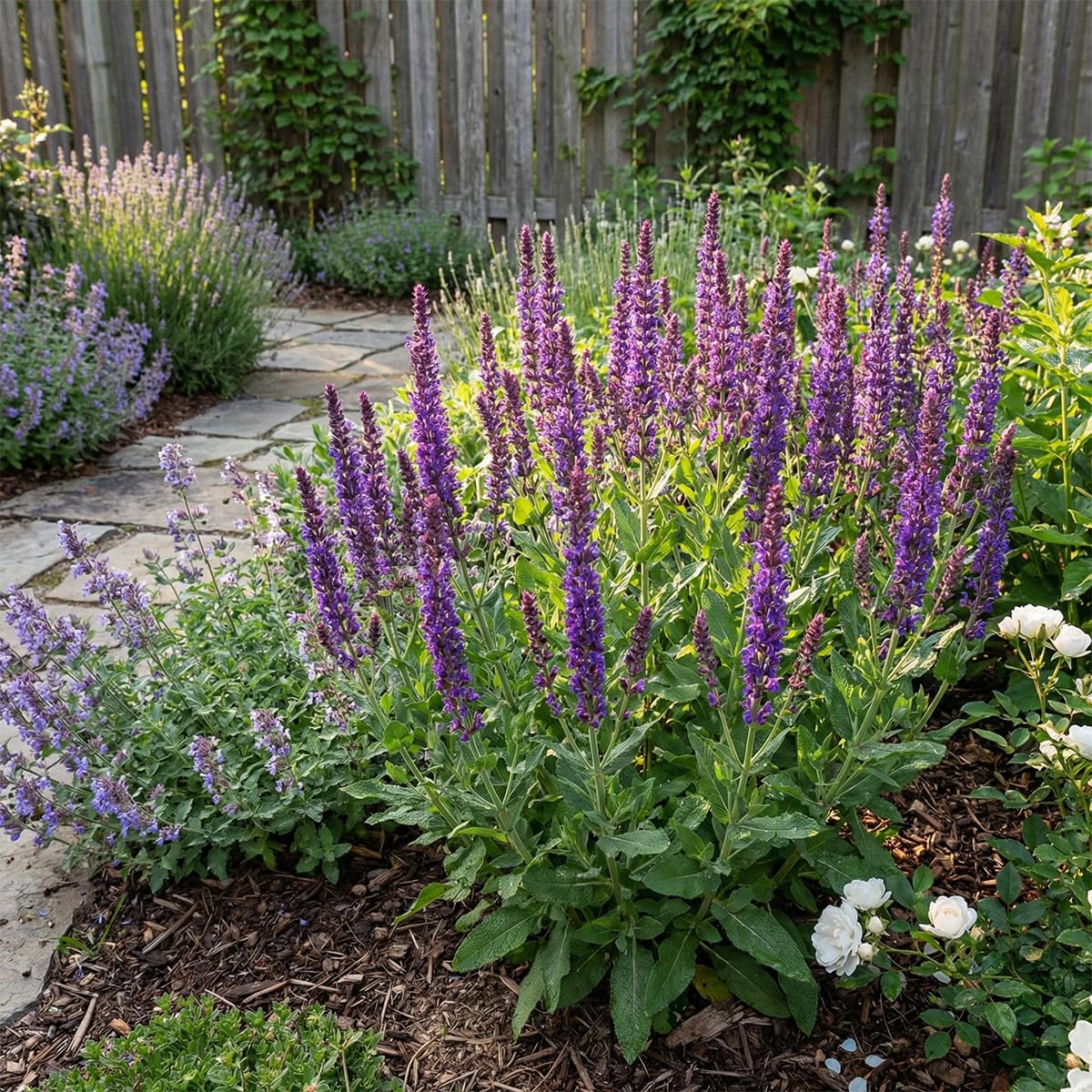 Bloomique - Juego de 6 - Salvia Ostfriesland - Salvia - Resistente al invierno - Perenne - Apta para abejas - 10-20 cm de altura - Maceta de 9 cm