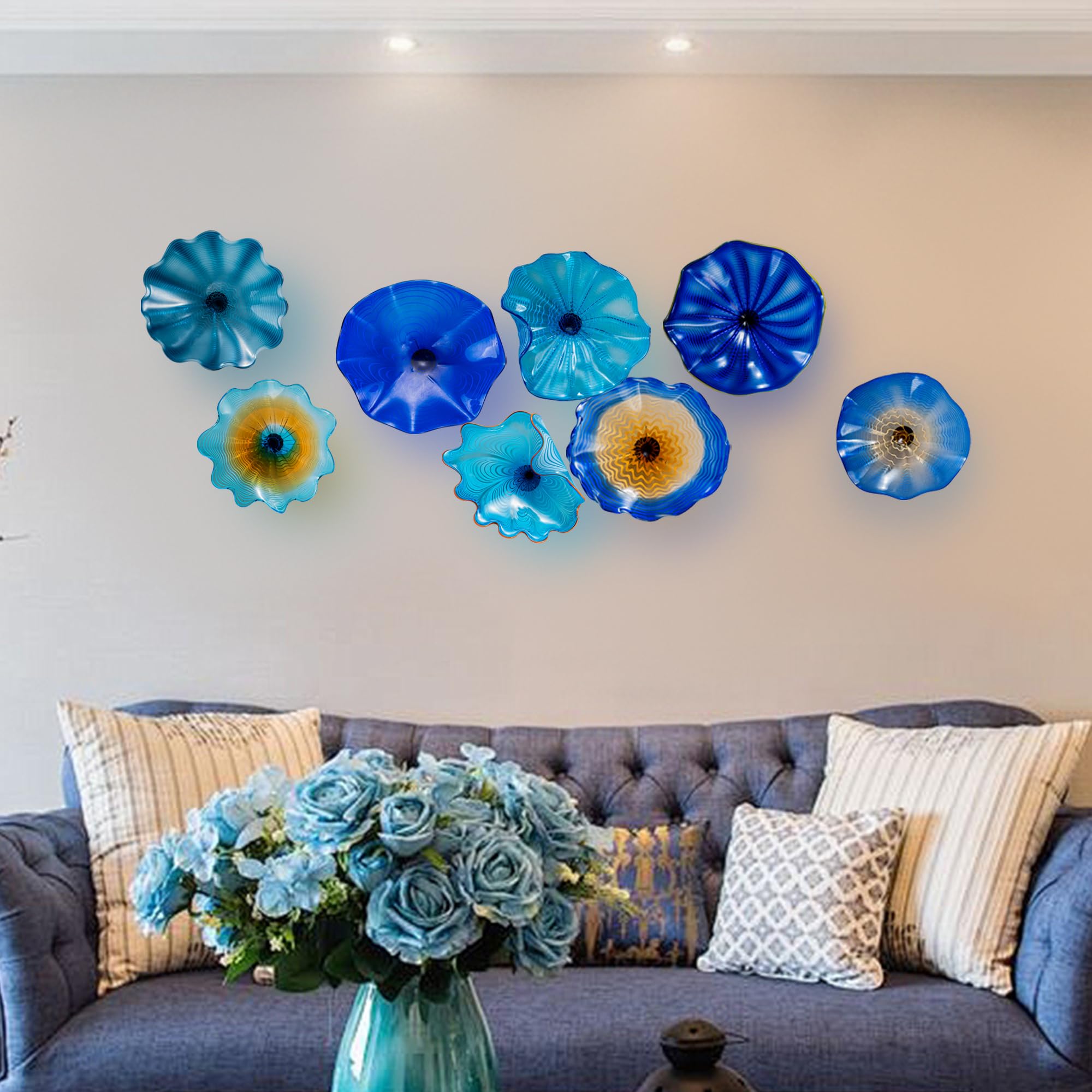 Hand Blown Glass Wall Decor Golden Glow Handblown Glass Vase