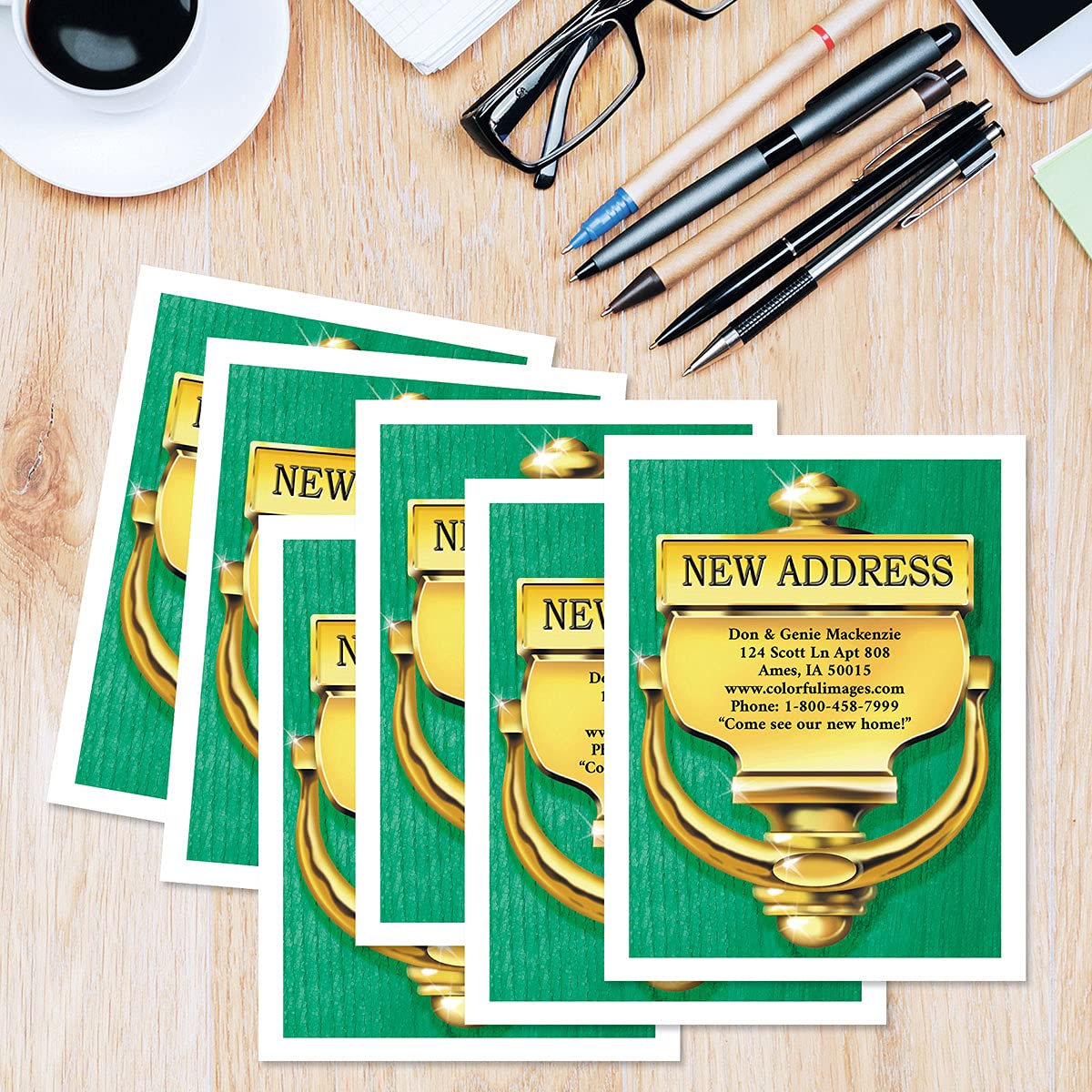 Colorful Images Classic Personalized New Address Postcards - Pack of 24 Cards With Customized Names & Addresses, Set of 24 Moved Cards, Change of