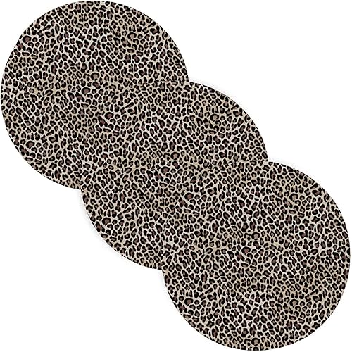 3 Pcs Pot Holder Trivet Mats Modern Leopard Pattern for Hot Pots and Pans 15in Cotton Thread Weave Pan Pad for Teapot Kitchen Pot Protector