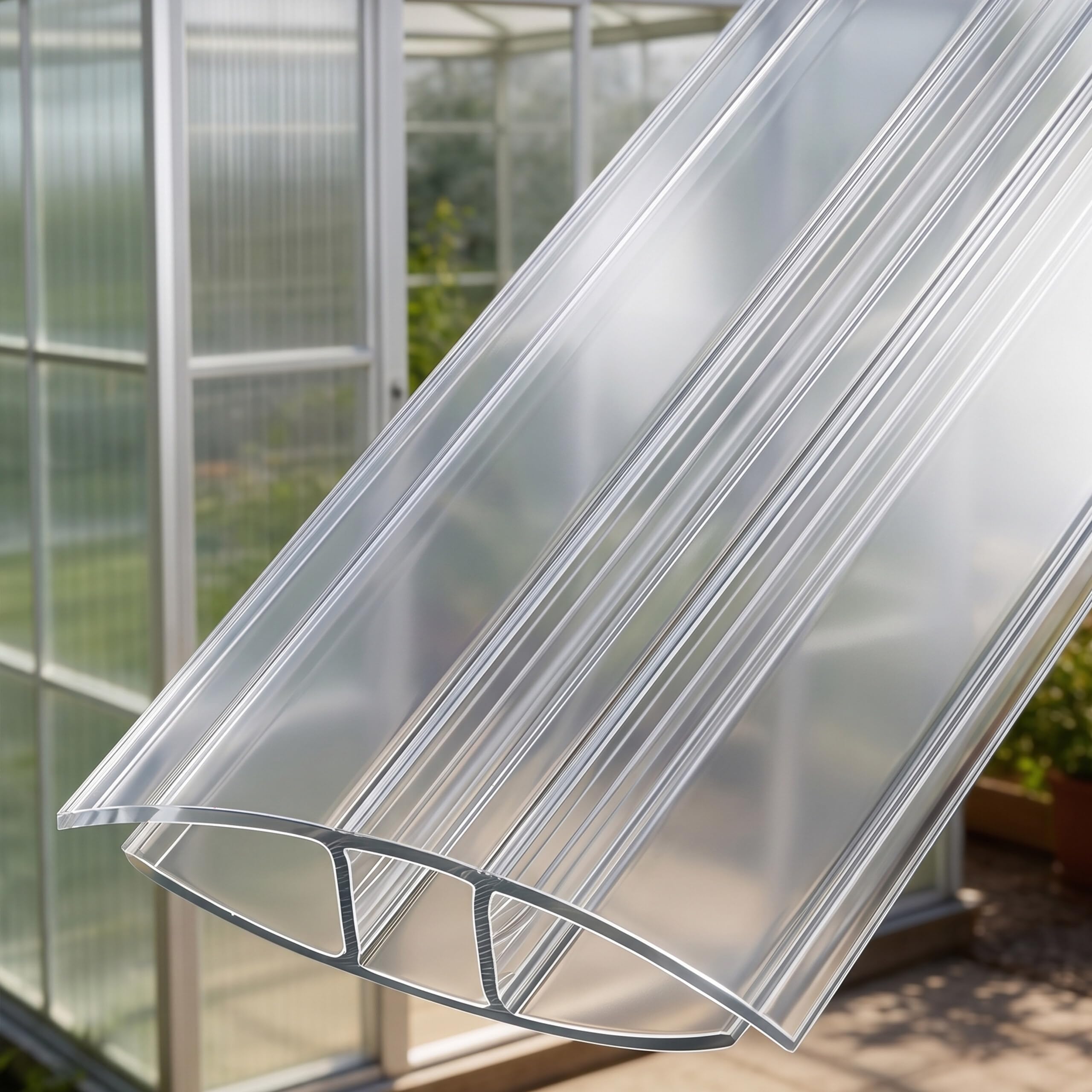 Relaxdays Profilo H per lastre alveolari 9 pz, 4–6mm, 121cm, Traspirante, UV e Esterno