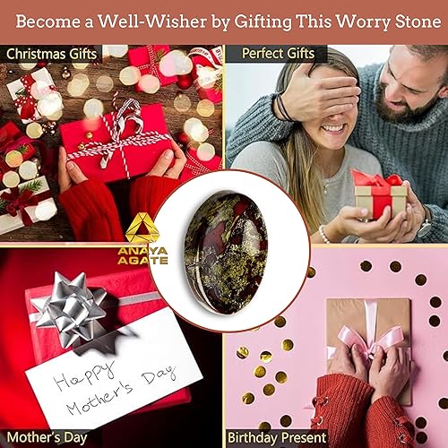 Miniatura 8 de Piedras de Preocupación de Piedra Sangre de Dragón Piedra de Preocupación de Pulgar de Cristal para Angustia, Estrés Piedras de Equilibrio