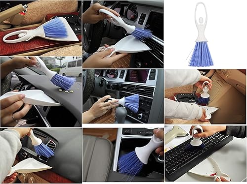 Miniatura 6 de LBY Juego de escoba de mano y recogedor, mini cepillo de anidación de pequeño batidor de limpieza, mango de agarre ergonómico para escritorio,