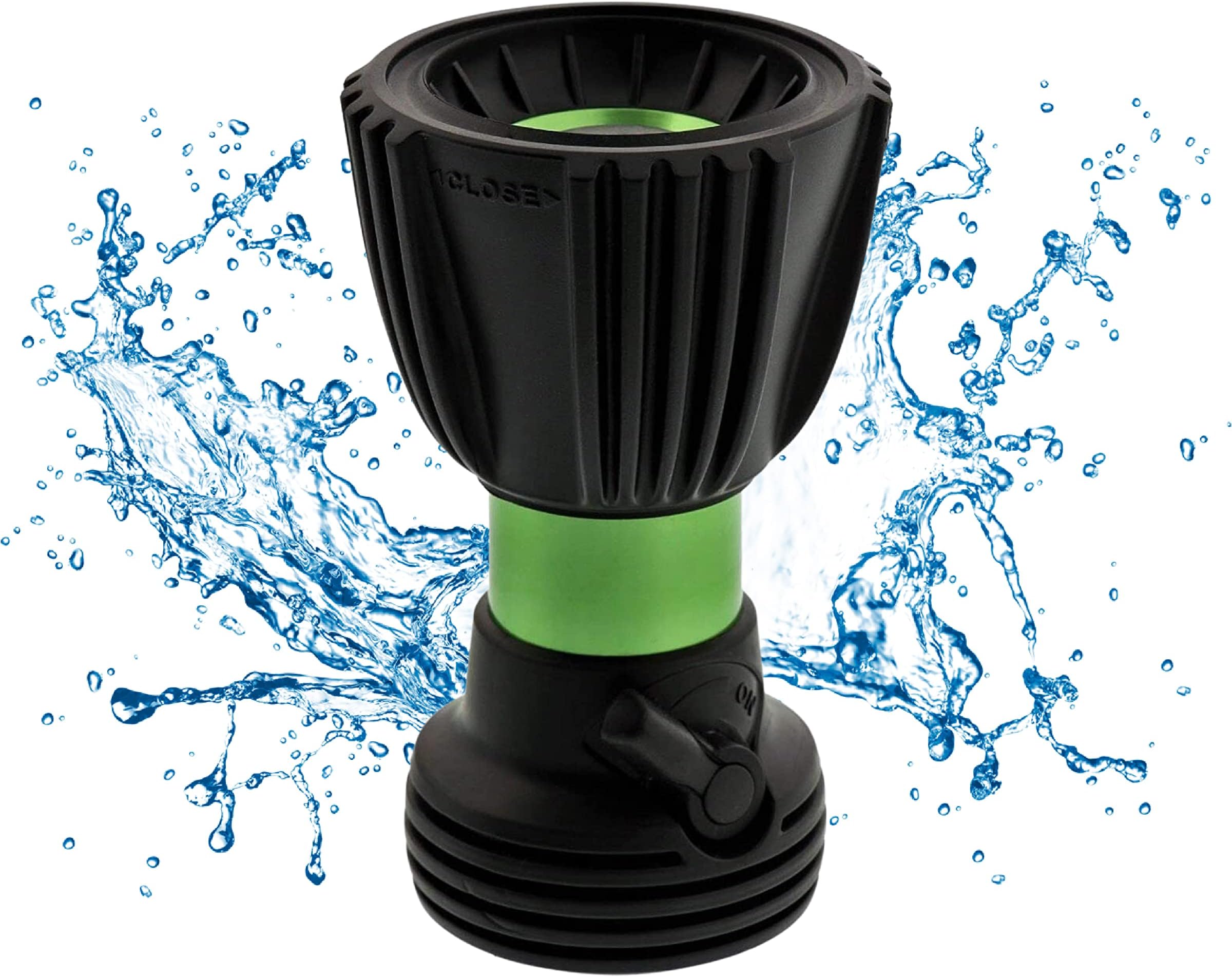 Ultimate Fireman's Heavy Duty Water Hose Nozzle with 5 Spray Patterns, Flow Control Valve & Two Way Shut-Off for Water Control - Garden Hose Nozzle Sprayer for All Your Watering Needs - Sage Green