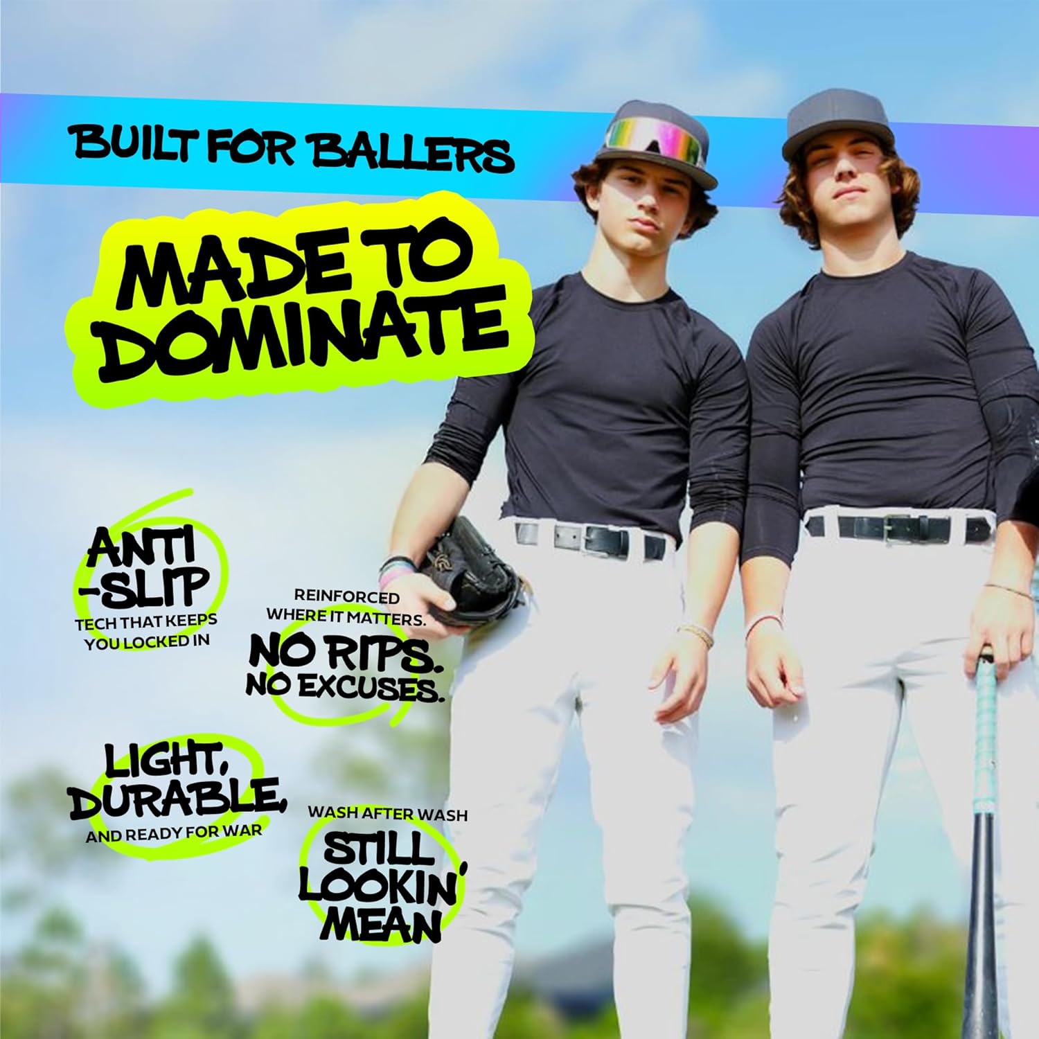 Dirty Mids Original Baseball Pants, Pro Fit, Reinforced Knees, Anti-Slip Waistband, Game-Ready, XS-XL - Image 5