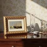 5x7 2 Pack Bronzed Gold Ornate Classic Picture Frames, Matted for 4x6 inches Photos, Real Glass Protection