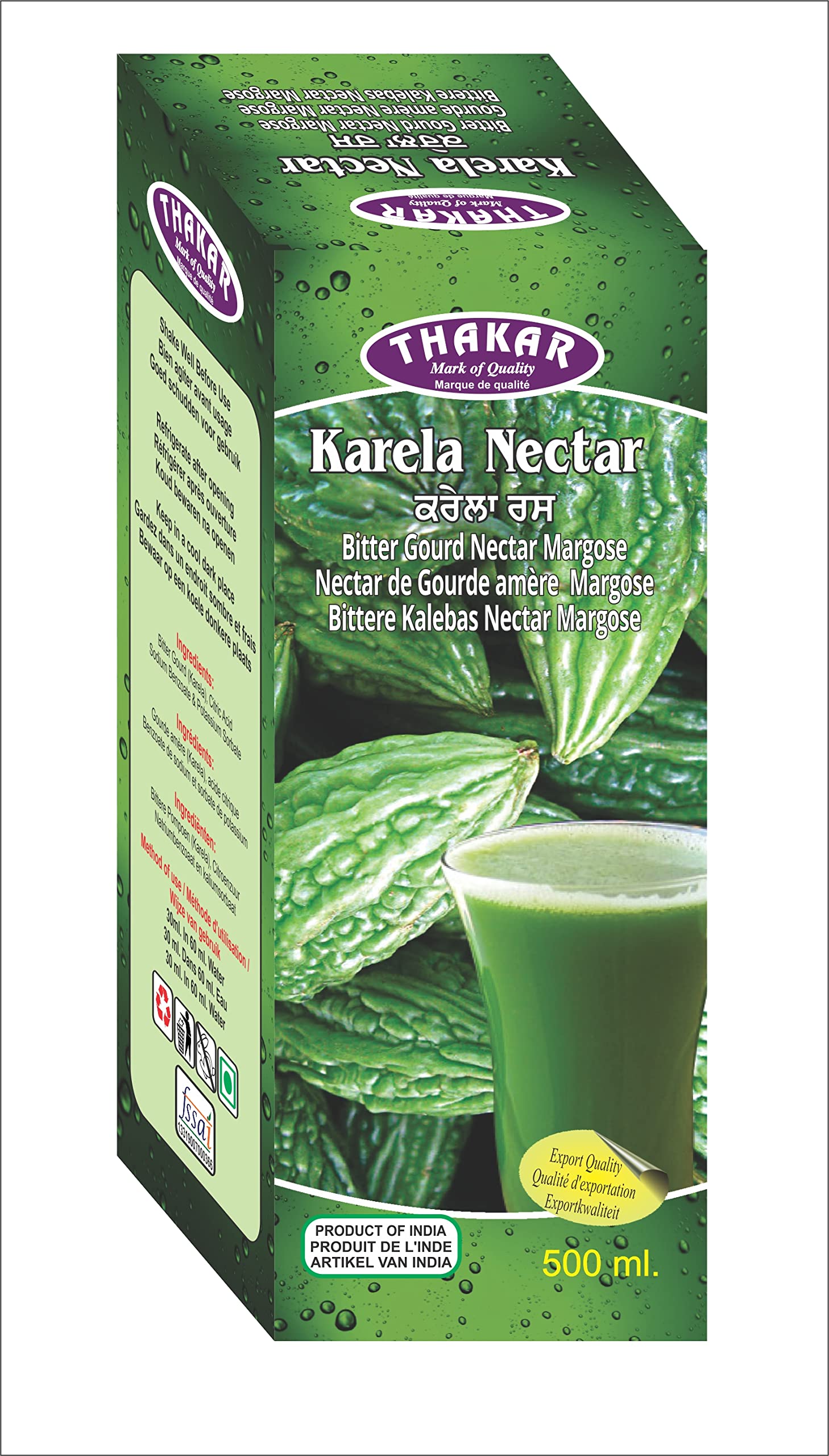 Organic Karela Juice - 500 ml | Bitter Gourd Juice for Blood Sugar Control | Diabetes Care & Immunity Boost | No Added Sugar, Colors, or Flavors | Pure & Natural