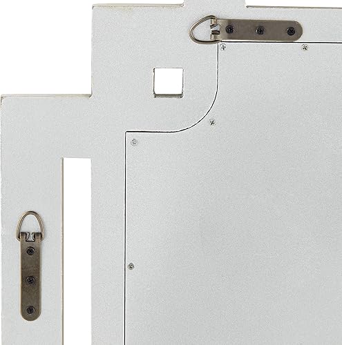 Miniatura 8 de Erte - Espejo rectangular de pared decorativo para tocador moderno hoja plateada marco de cristal biselado con borde de cuentas 27 pulgadas de ancho