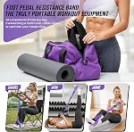 Ayombo Upgrade Pedal Resistance Band with Handle, Adjustable Tube Foot Pedal Device Puller Exercise Bands, For Abs Arm Leg Waist Workout, Core Pilates, Sit Up Exercise Equipment for Full Body Training
