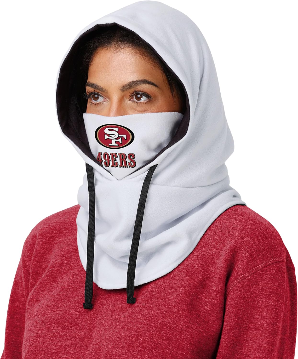 NFL Team Logo White Drawstring Winter Cap Hooded Gaiter Balaclava Face Cover