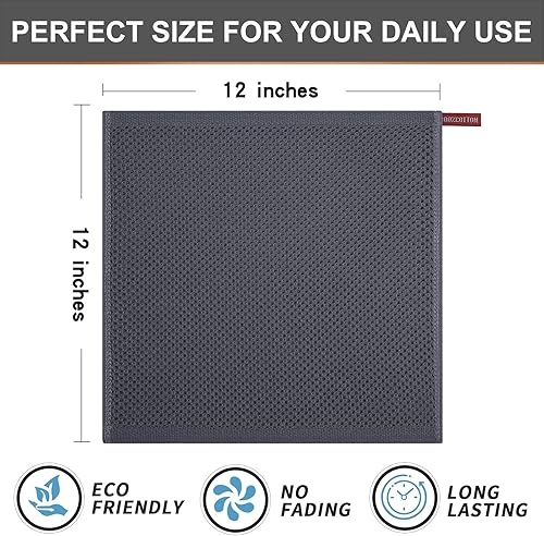 Miniatura 566 de Kitinjoy - Paños de cocina 100% algodón, paquete de 6 paños de cocina ultra suaves y absorbentes para secar platos, toallas de cocina de secado