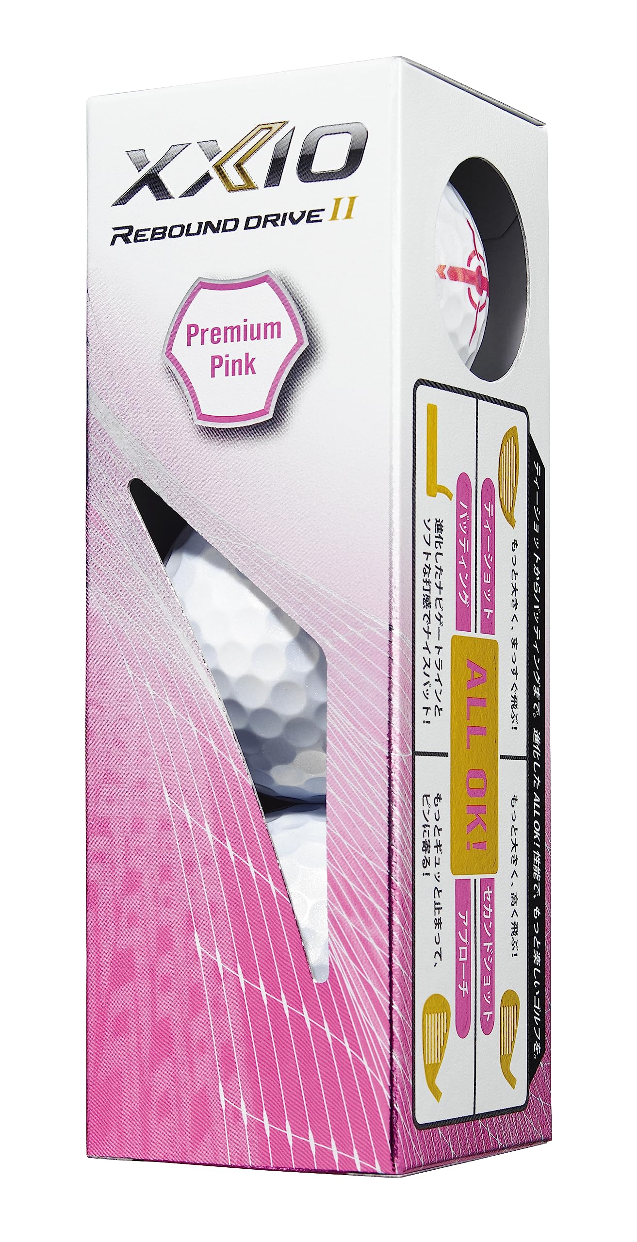 XXIO Boîte de 12 Balles de Golf Rebound Drive II Pink