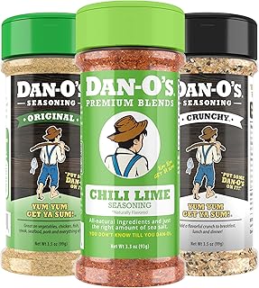 Dan-O's Small Chili Lime Seasoning- 3 pack (3.3 oz), Original (3.5 oz), Crunchy (3.5 oz)