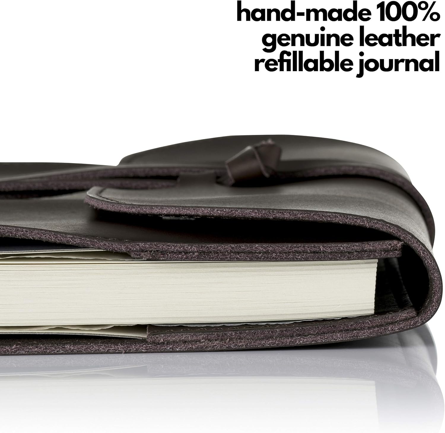 Antony Olivier Real Leather Journal A5 Writing Notebook and Travel Diary | Unlined Fountain-Pen-Friendly Paper | Refillable | for Men, Women, and Students | Classic Vintage Brown (21 x 16 cm)