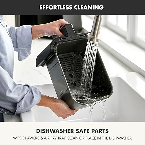 Miniatura 9 de GreenPan Clearview 10QT - Freidora de aire doble, ventana transparente de 360, revestimiento antiadherente de cerámica libre de PFAS de 5QT en