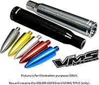 Vista 4 de VMS RACING 50 Cal Caliber - Antena de bala con punta azul metálico en aluminio de calibre pesado compatible con Ford Raptor F-150 10-21 2010-2021