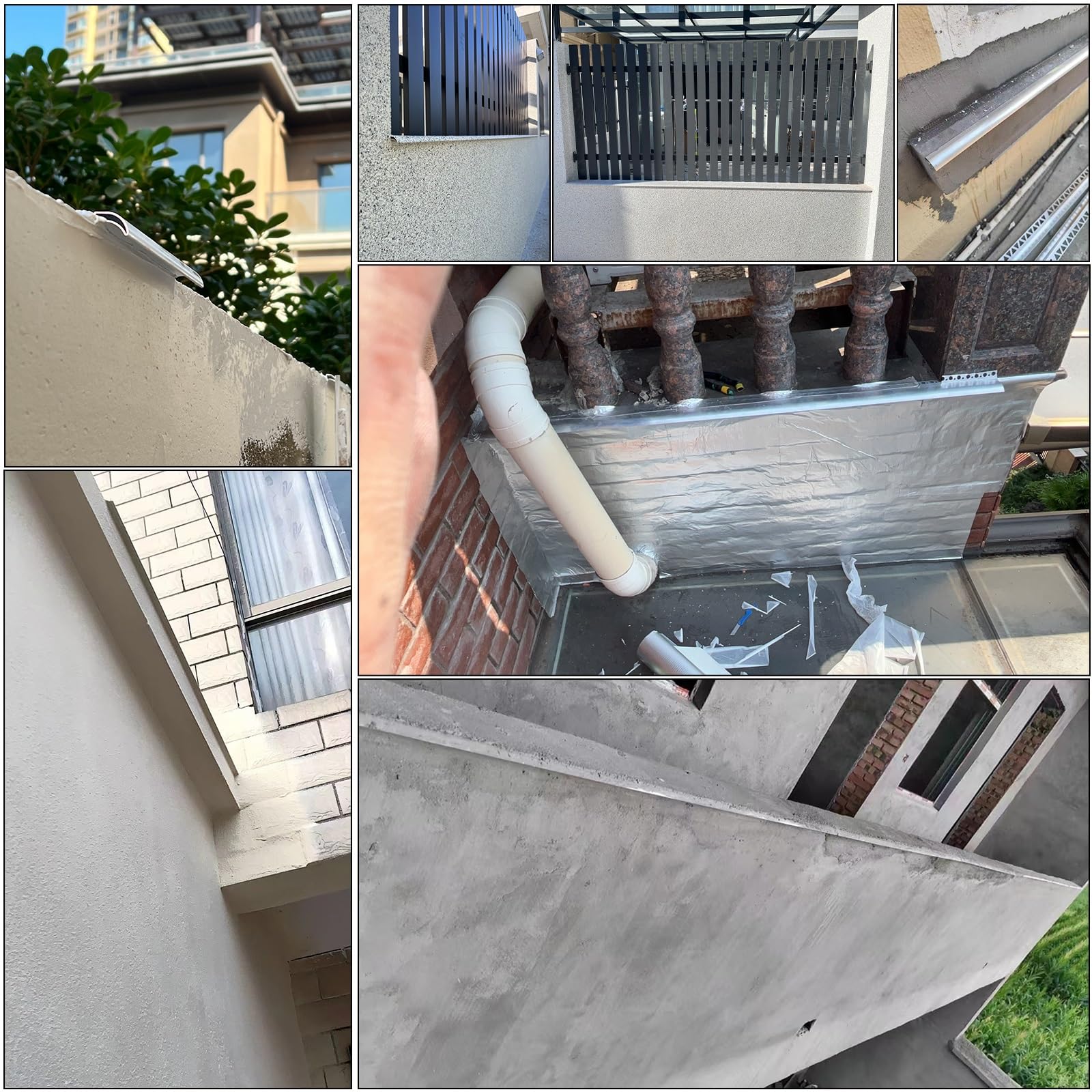 Genérico Deflectores de Lluvia de Goma para Ventanas, Protectores de Goteo de Goma Flexibles para Puertas Exteriores, bloqueadores de Agua para Ventanas, Deflector de Borde de Goteo de Aluminio para