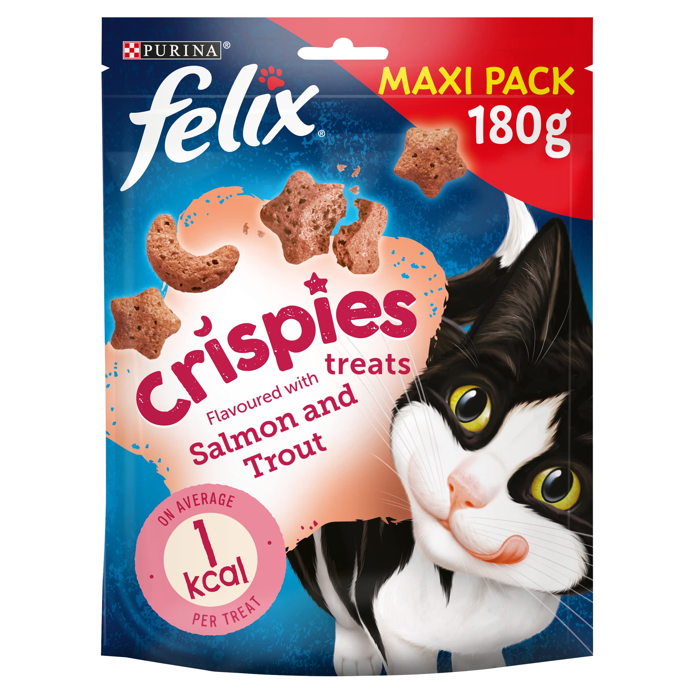 Felix Crispies Cat Treats Salmon & Trout 180g, Pack of 5