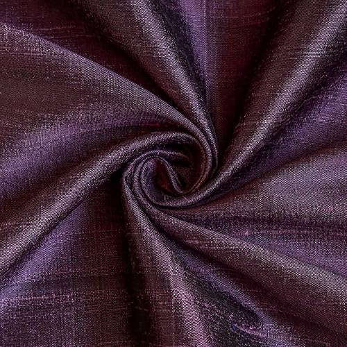 Tela Dupioni de seda de vino por The Yard, 41 pulgadas o 40.9 in de ancho, 1 yarda continua tela de seda púrpura, Dupioni de seda flameada, Tela de