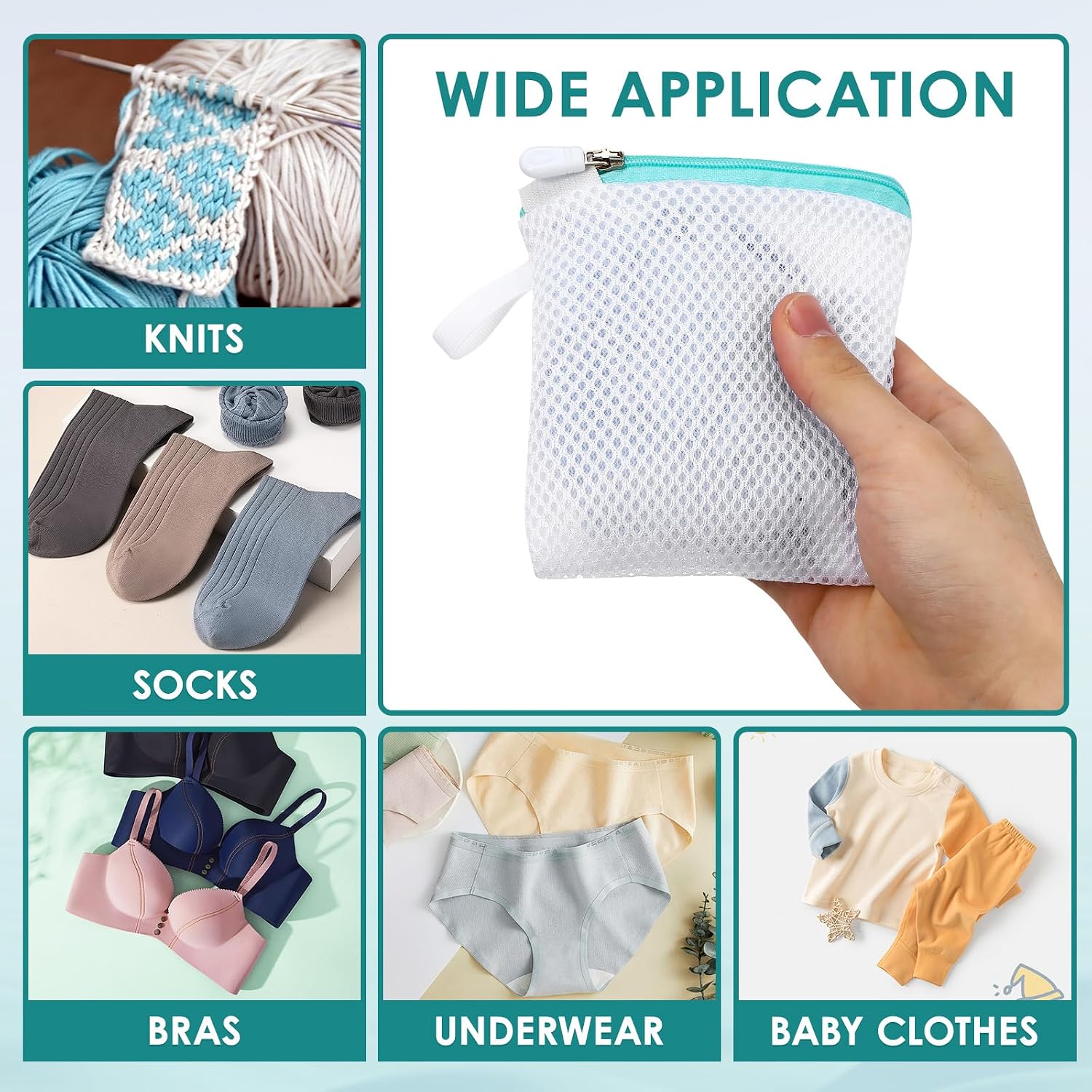 12-Pack Mesh Laundry Bags for Washing Machine Laundry Mesh Bags for Delicates Foldable Travel Packing Organizers Lightweight Washing Bags to Protect Garments and Separate Clean Dirty Clothes image 3
