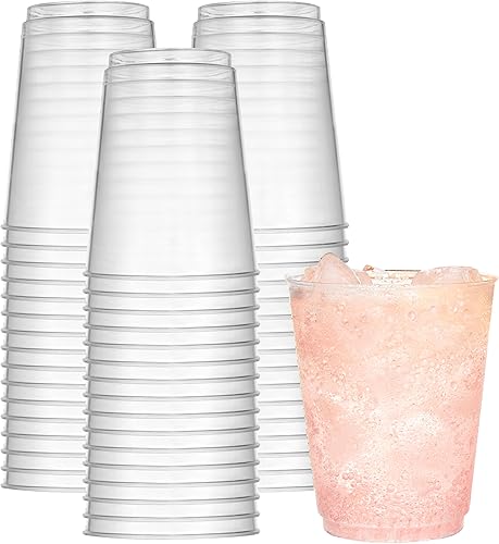 R-kay Vasos de plástico transparente para fiestas, 10 onzas, vasos transparentes, paquete de 100 unidades, vasos desechables transparentes extra