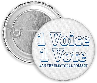 Pinback 1 Voice 1 Vote Ban the Electoral College Button Badge, 2.25 inch
