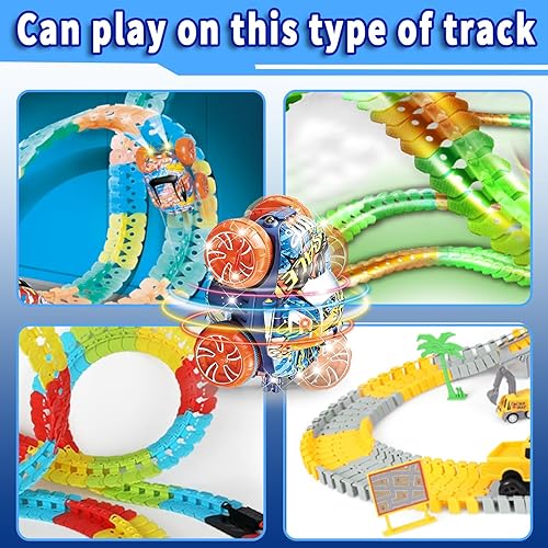 Miniatura 3 de CREAMKIDS - Auto de juguete reemplazable, solo pista de carreras, accesorio de pista de carreras con luces LED, compatible con la mayoría de pistas