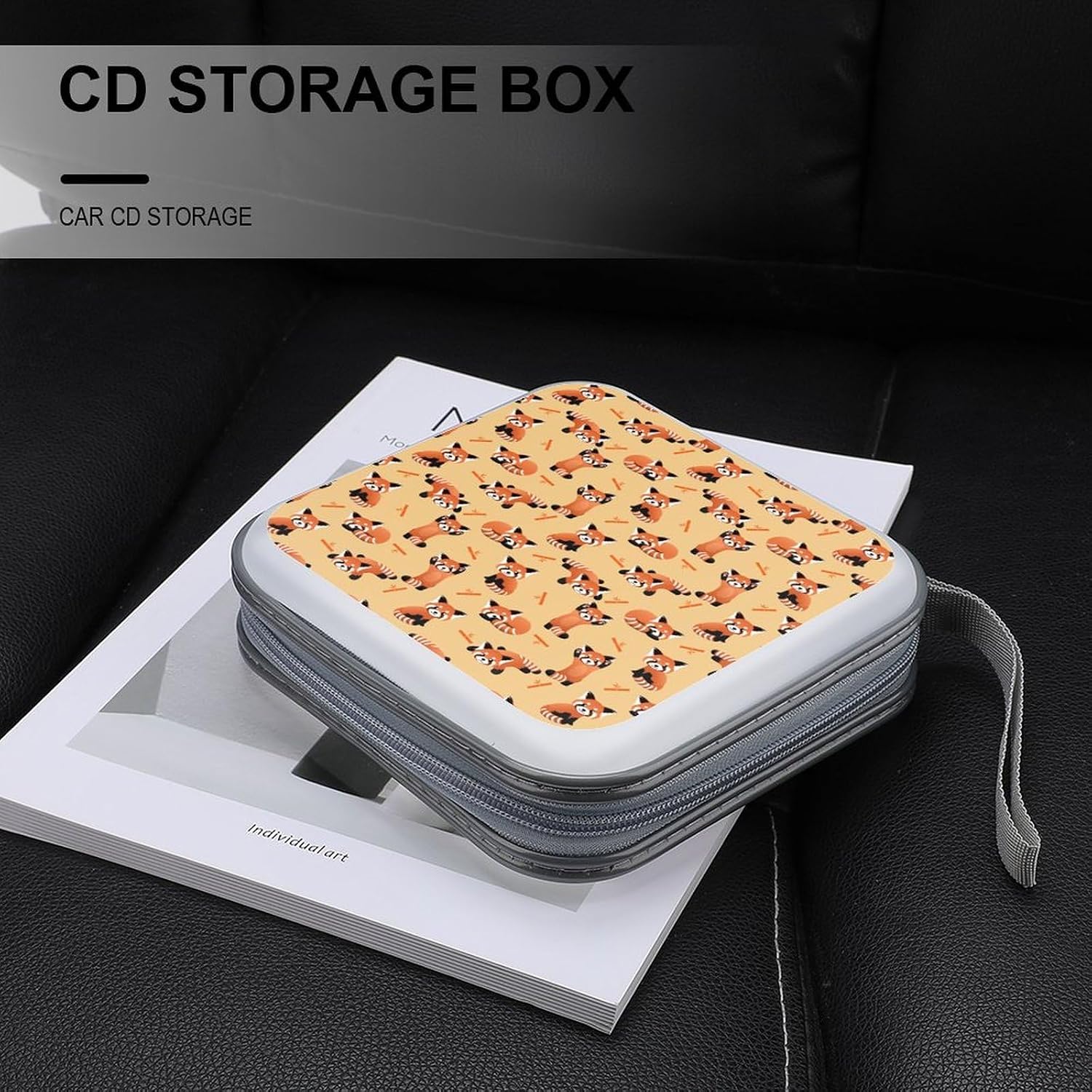 Cute Red Panda CD Cases DVD Holder Storage Box Plastic Protection Case for Car Home Office Travel image 5