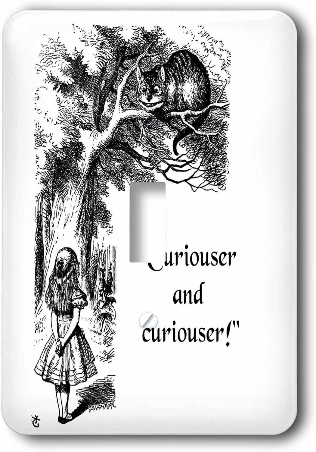3dRose lsp_193785_1 Curiouser And Curiouser - Alice In Wonderland Lewis Carroll Quote - Single Toggle Switch image 2
