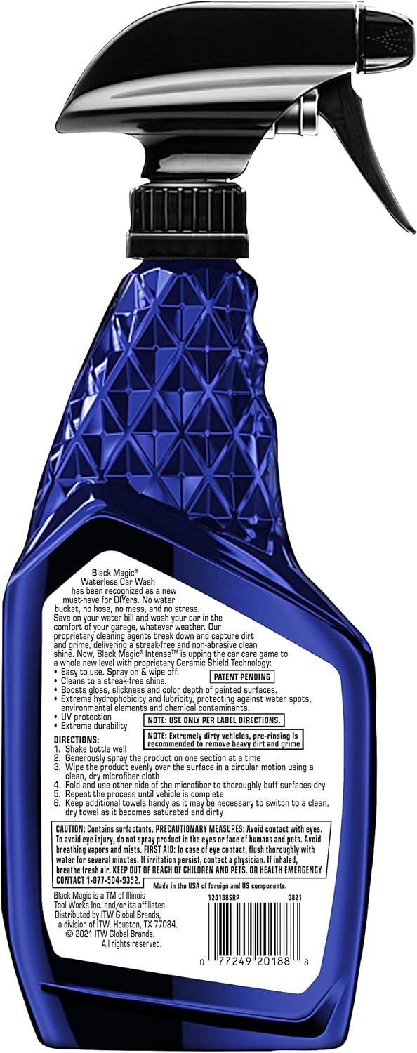 Black Magic 120188SRP Intense Ceramic Waterless Carwash 23oz - Ultimate Wash, Shine and Protection for a Flawless Appearance That Lasts for Miles : Automotive
