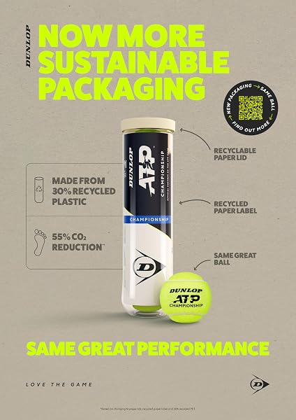 DUNLOP Pallina da tennis ATP Championship, per sabbia, campo duro e erba - 5