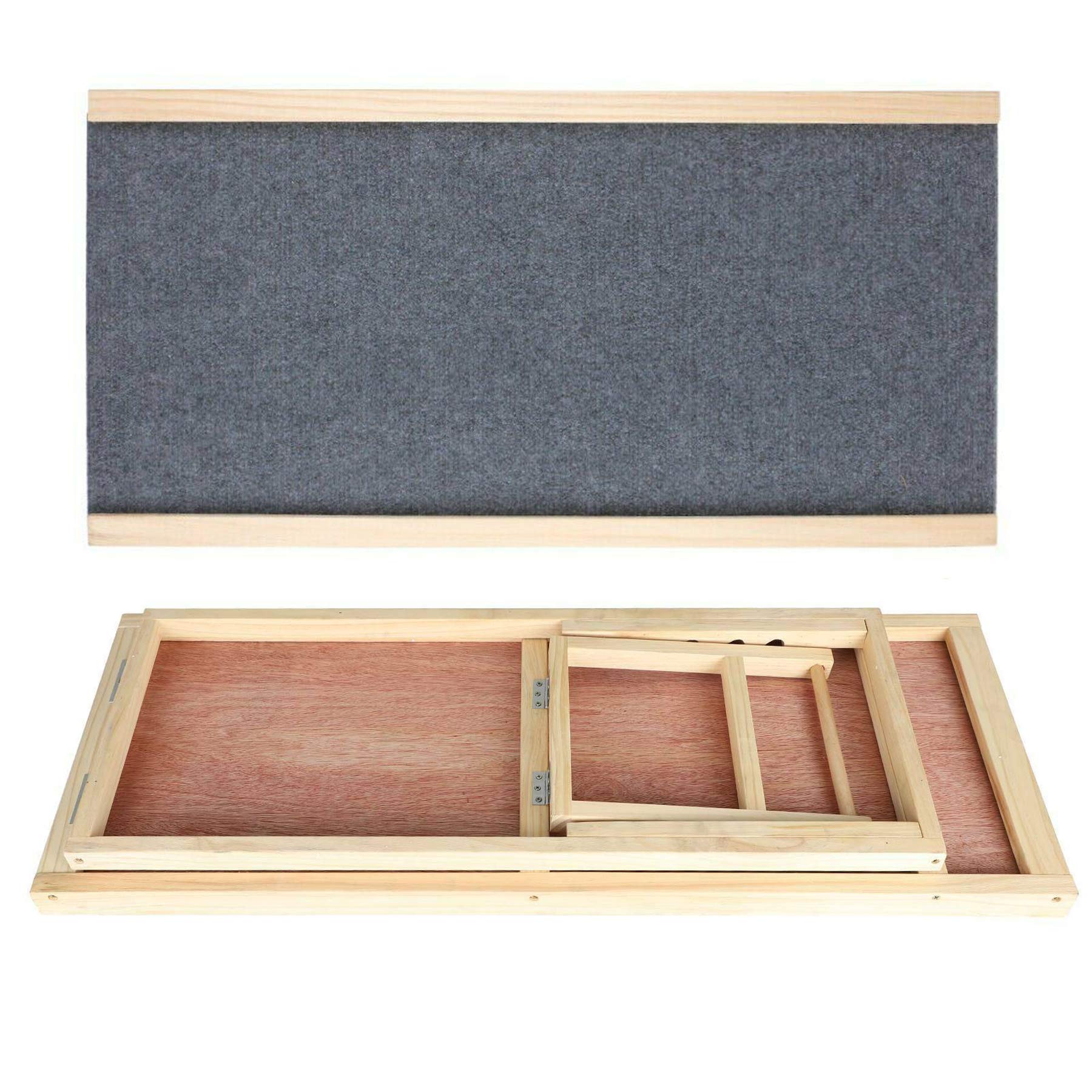 DayPlus Hunderampe, Hunderampe für Auto Bett Sofa, Auto Rampe für Hund, Anti-Rutsch Teppich, Haustier Rampe Welpe große Hunde bis 150 kg, Holz und Klappbar Design (100x40cm)