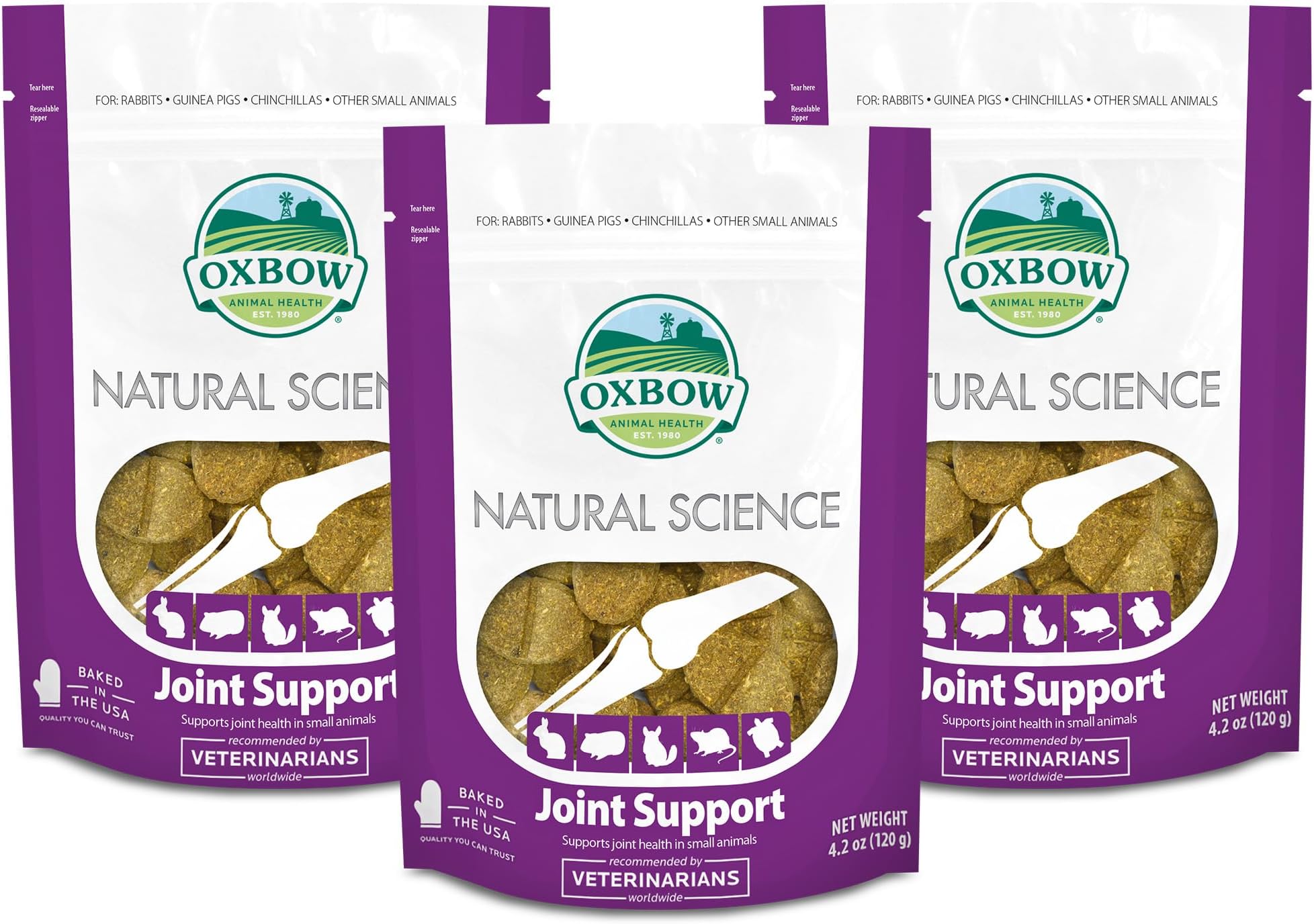 Animal Health Natural Science Joint Support Wafers for Small Pets, 4.2 Ounces, Made in The USA (3 Pack)
