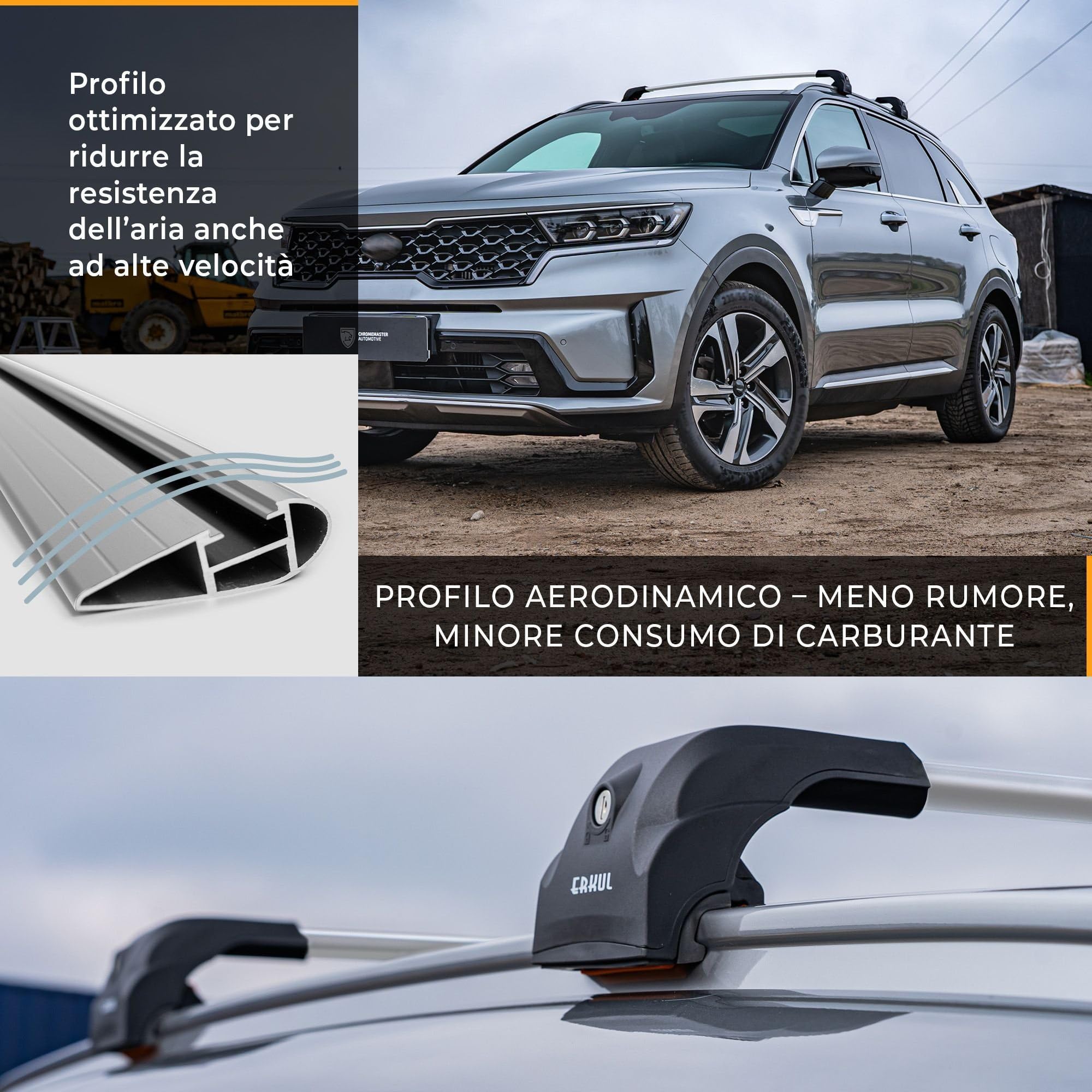 CHROMEMASTER Barre Portatutto Tetto Compatibili con Ford Puma 2020+; Portapacchi da Tetto per Box, Portabici, Scala | Ideale per Viaggi, Vacanze, Uso Quotidiano