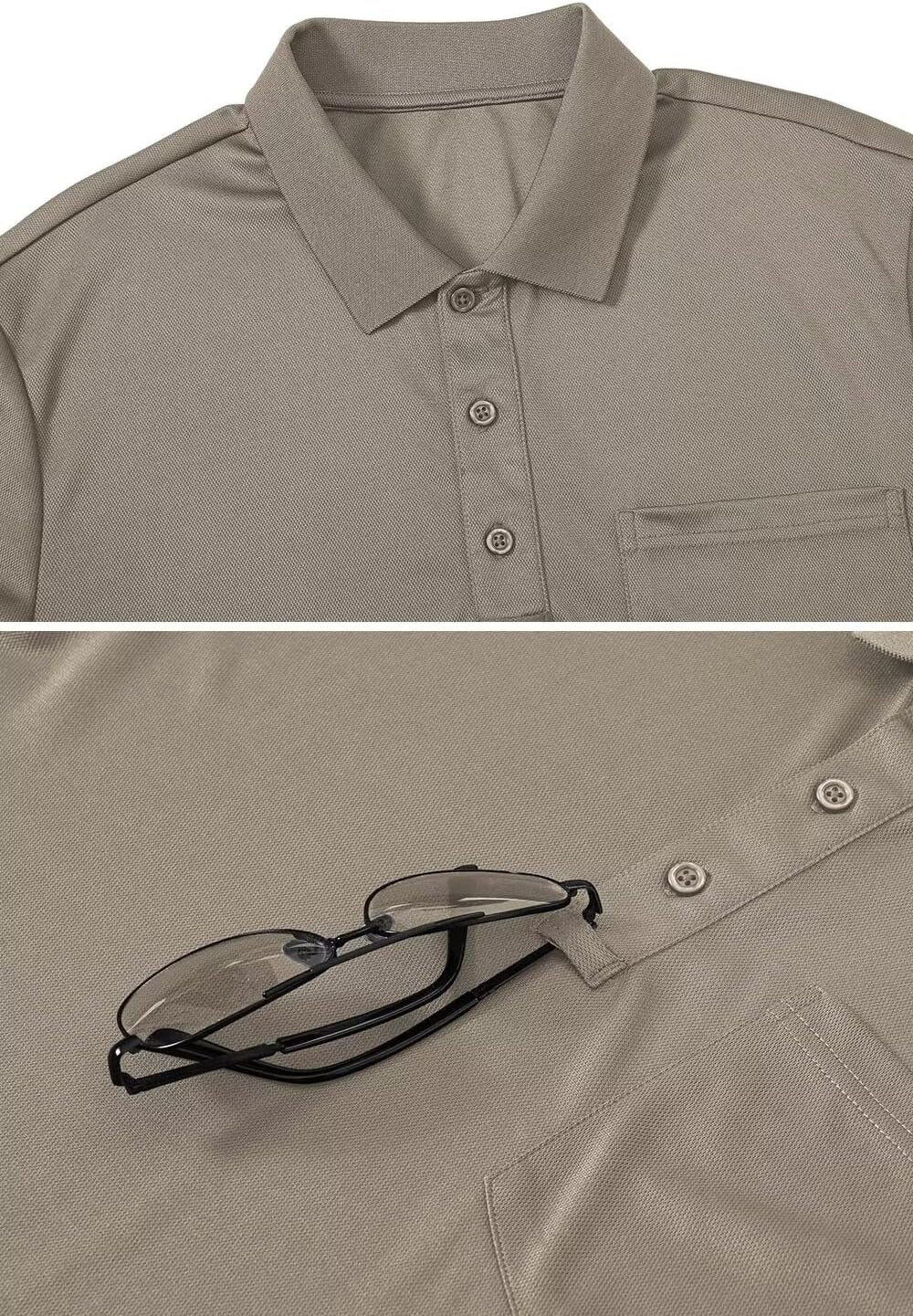 Tyhengta Men's Polo Shirt Long Sleeve Quick Dry Athletic Performance Shirts Pique Golf Shirt - Image 3