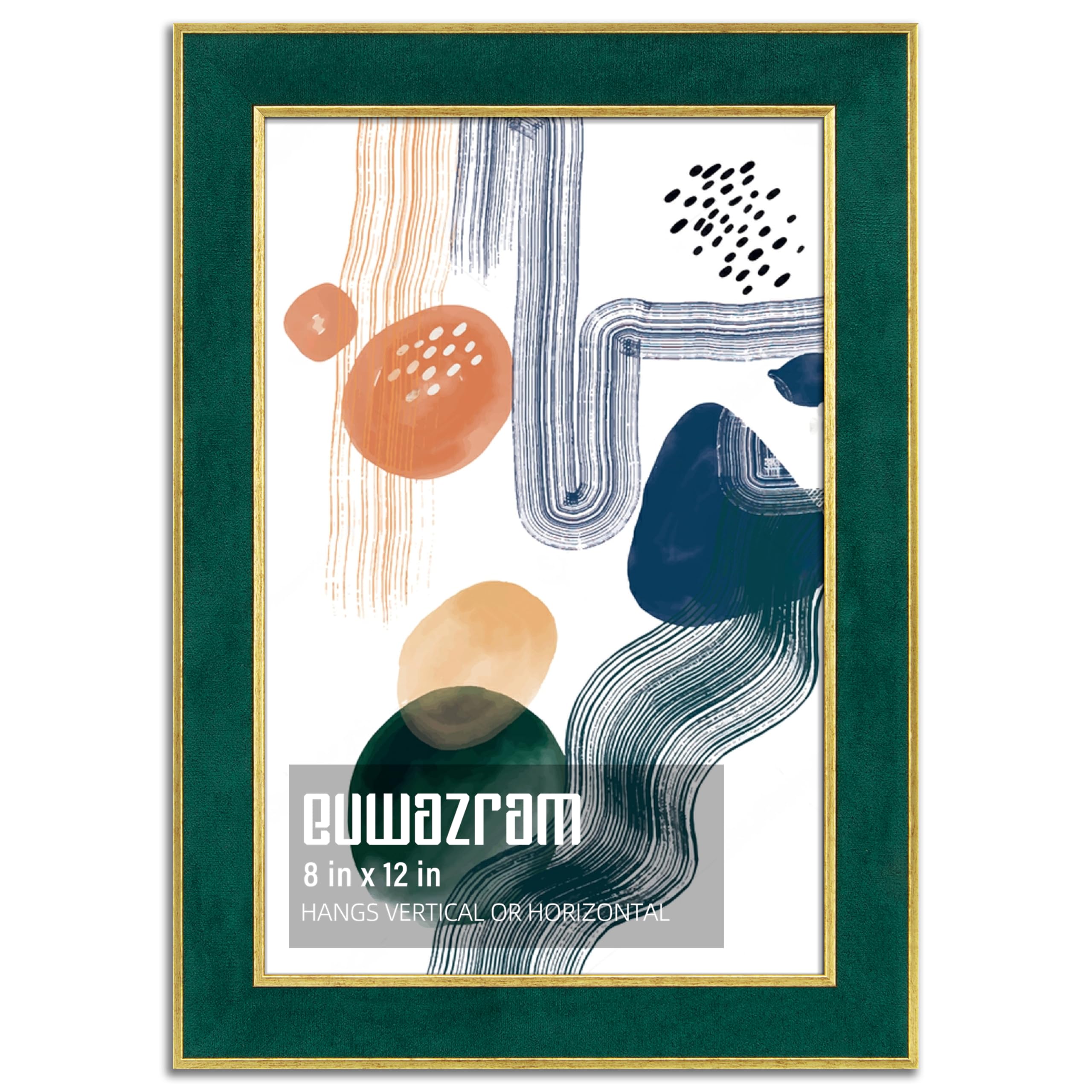 Suede 8x12 Frame - Single Frame, Christmas Elegant Green 8 x 12 Poster Frame