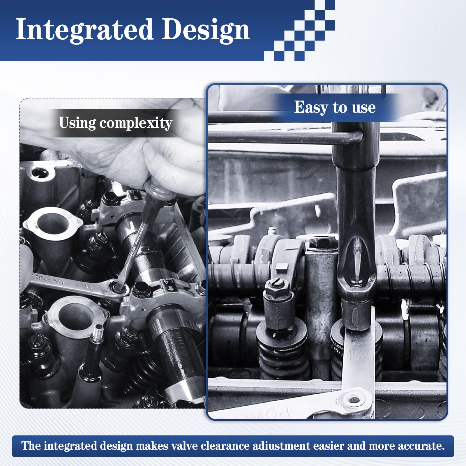 VLBPCR 10mm Valve Adjustment Tool Jam Nut with Angled Feeler Gauge Compatible with Toyota/Hon-da/Niss-an/Mit-su/Ma-zda Vehicle Engines, Slotted Valve Adjusting Stud,