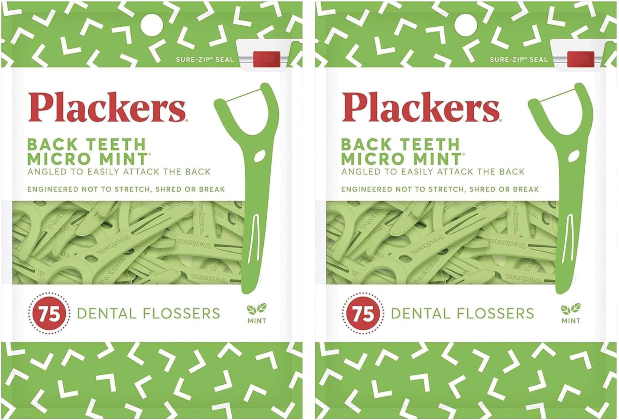 Back Teeth Micro Mint Dental Floss Picks (Pack of 2)