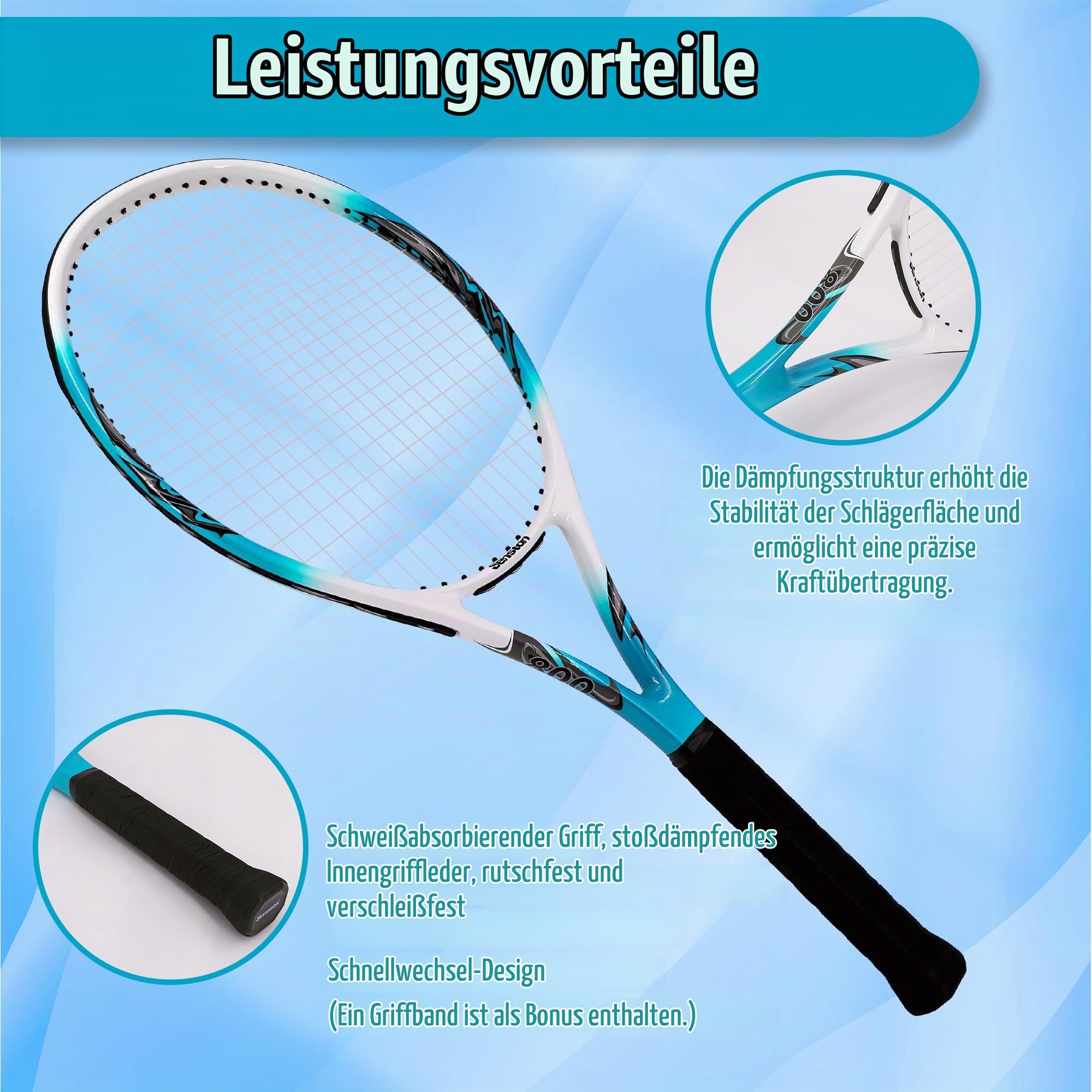 Senston Tennisschläger 68,6cm / 27'' Training Tennis Racket für Damen Herren