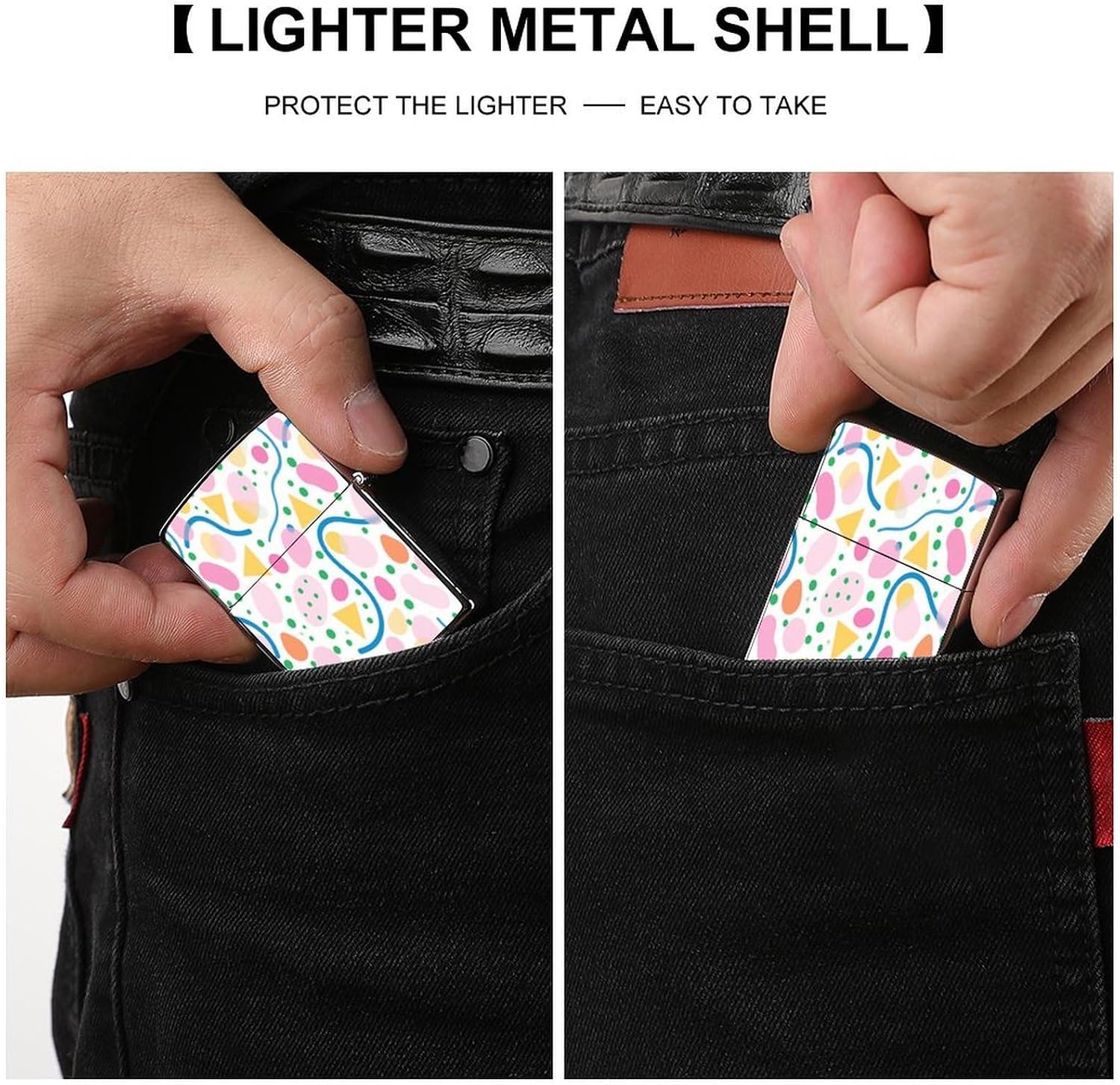 Candy Geometry Lighter Case Cover Holder Lighter Sleeve