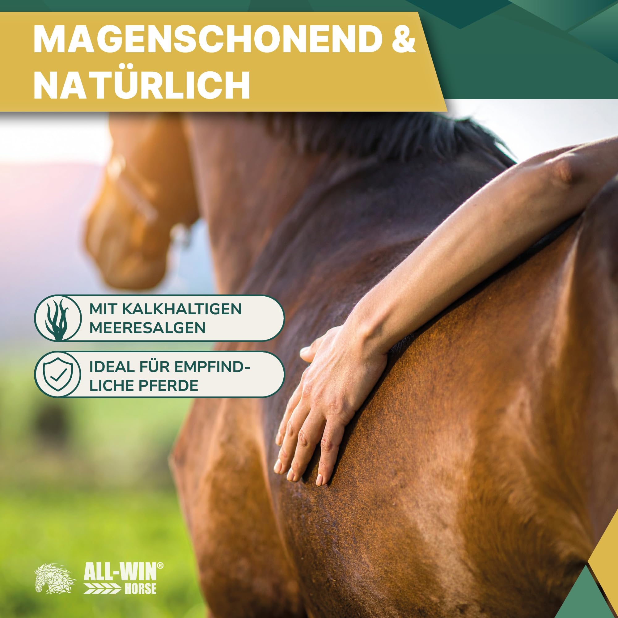 ALL-WIN Horse Mucosal Care 15 kg | Getreidefreies Pferdefutter ohne Zuckerzusatz | Pferdemüsli mit Meeresalgen & Aminosäuren | Für magenempfindliche Pferde & gesunde Verdauung