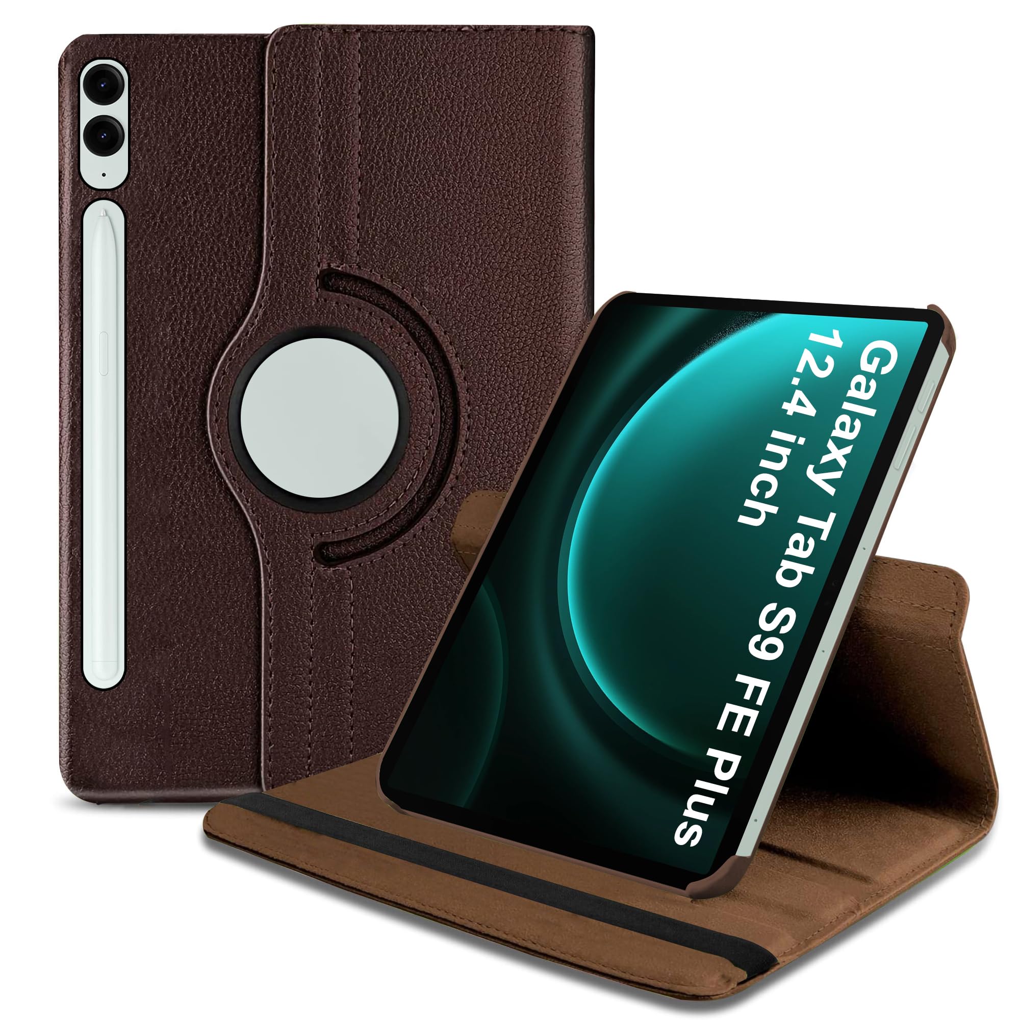 TGK Rotating Cover for Samsung Galaxy Tab S9 FE+ 12.4 inch Leather