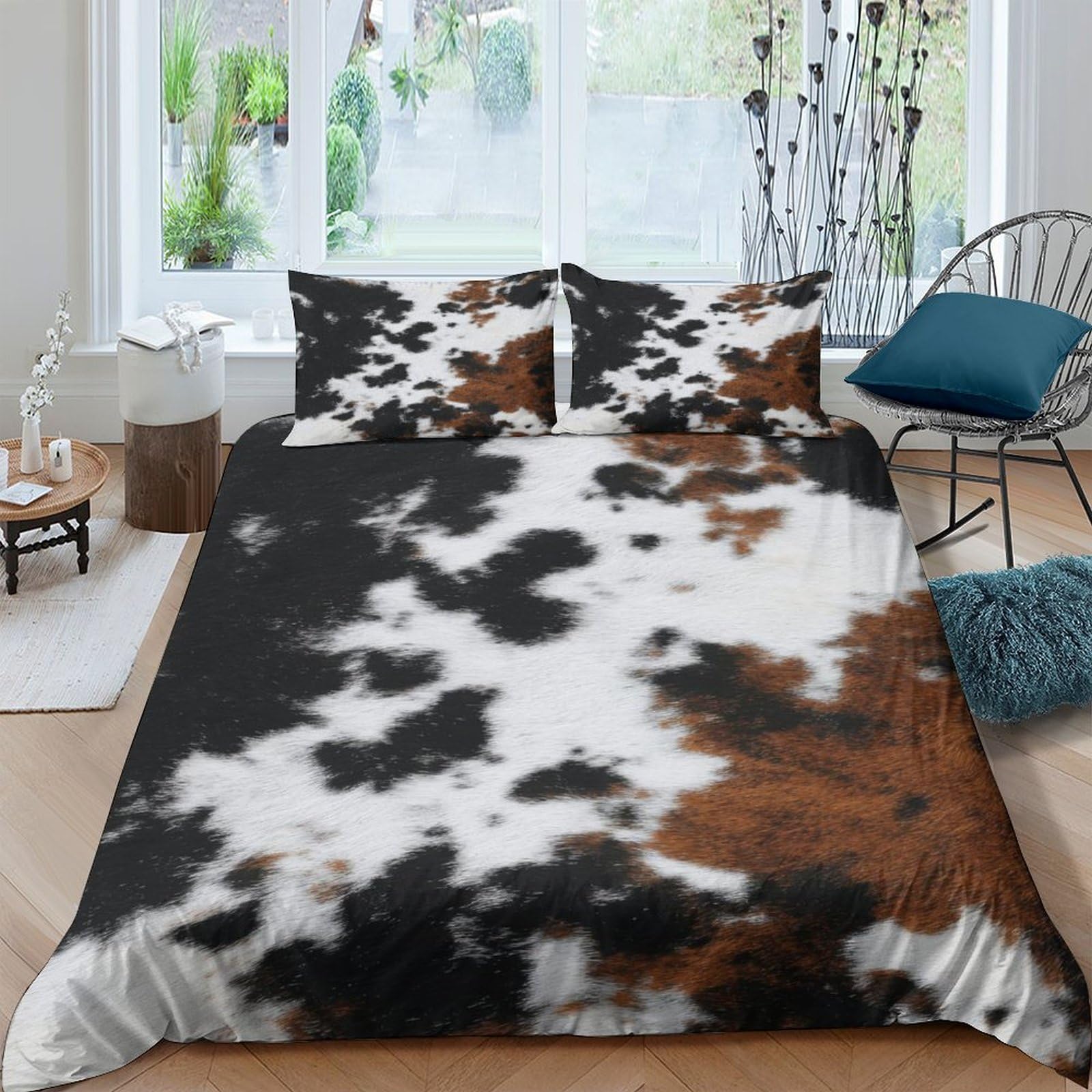 Ctjqhvkz Style-6 3D Printed Cowhide Pattern Fitted Sheet Microfiber Soft Breathable Animal Print Mattress Cover For Bedroom Guest Room Single（135X200cm）