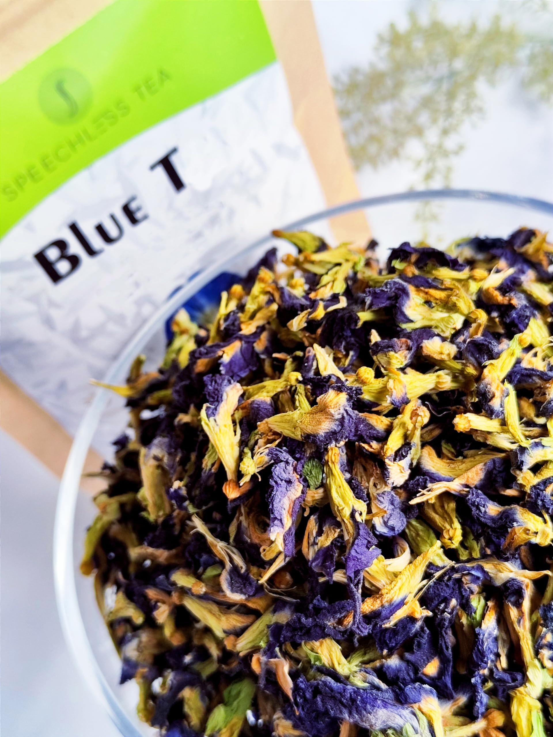 Blue T - Ändert Farbe von Blau zu Lila mit Zitronensaft | Premium Qualität - schneller Direktversand aus Deutschland - Handgepflückt (100g Blüten)
