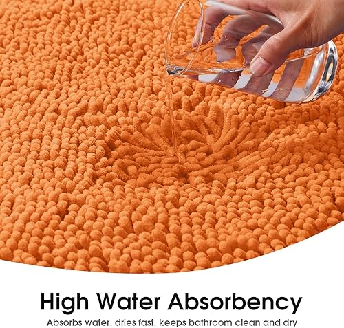 Miniatura 4 de HomeIdeas juego de 3 alfombras de baño, incluye alfombrilla de inodoro en forma de U, alfombrilla de baño y cubierta para tapa de inodoro, lavables