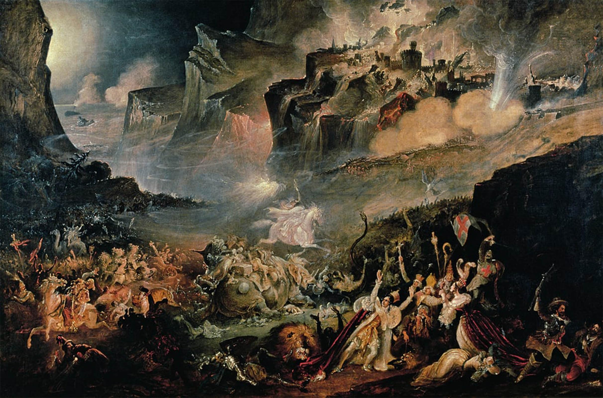 ARTXLXXBN Famous Painting Art Wall Decor Abstract Art Picture The Day of Judgement by John Martins Animal Pictures for Home Decor 60x90cm