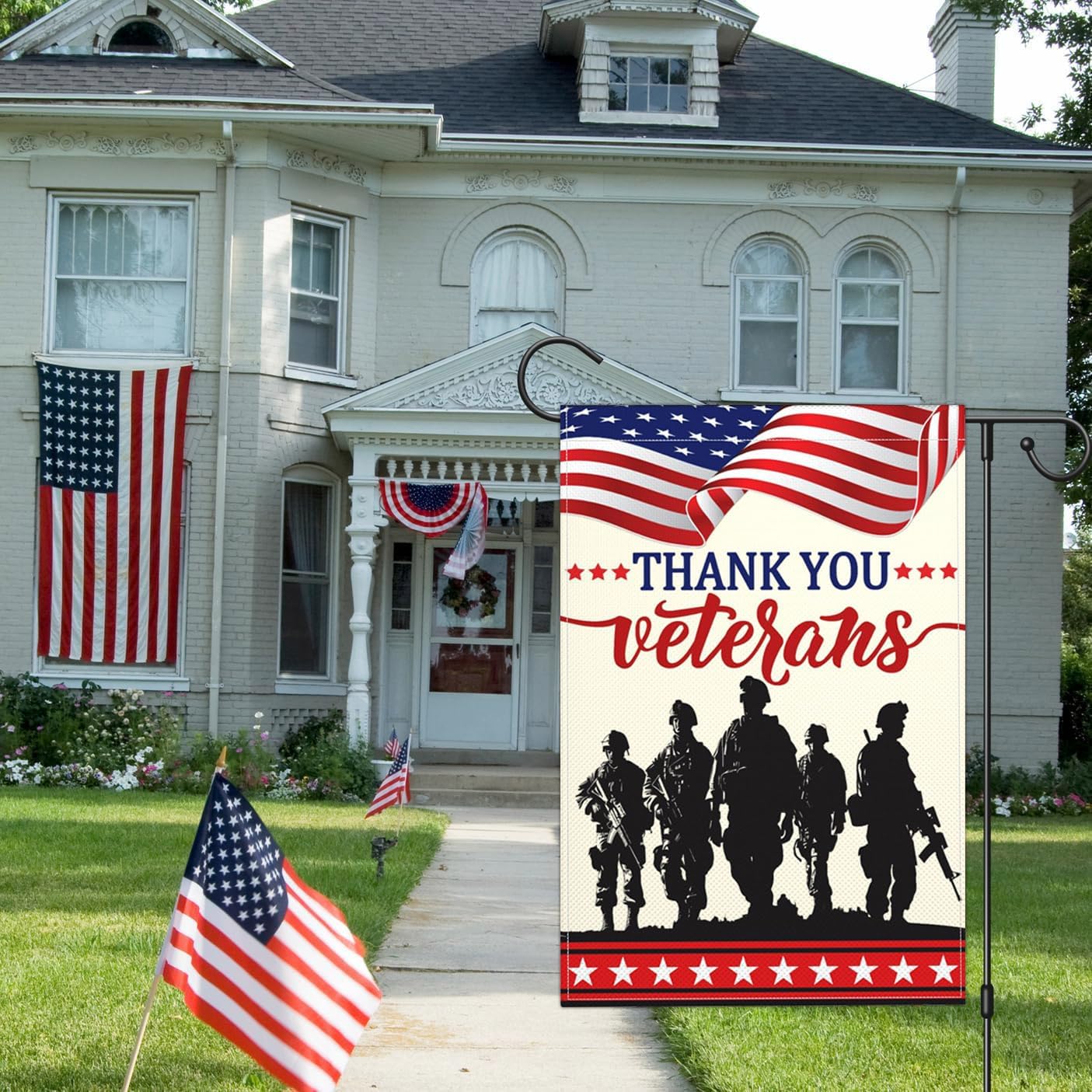 3Ply Thank You Veterans Day Garden Flags for Outside 12x18 Inch Double Sided Polyester Memorial Day Patriotic Amercian Flag Outdoor Soldiers Heroes Yard Sign House Holiday Decorations - Image 7