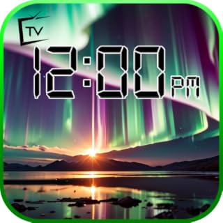 Aurora Borealis And Northern Lights - Analog And Digital Clock Natural Screensaver For Fire TV - NO ADS