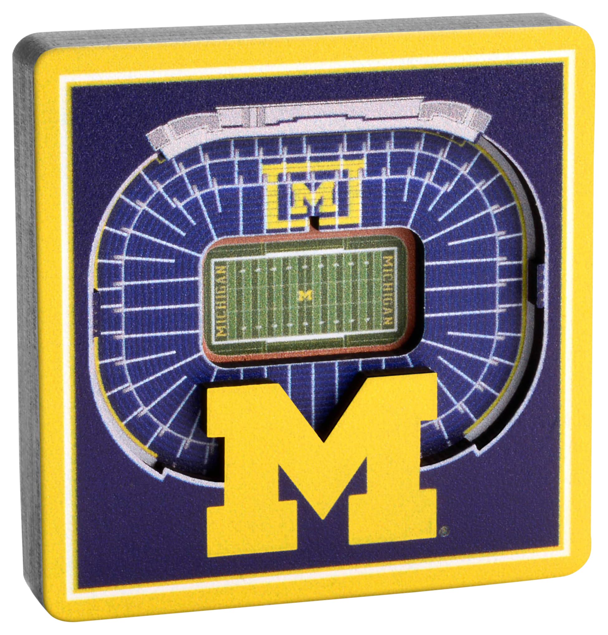 Aimant 3D StadiumView Michigan Wolverines NCAA design de précision